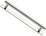 Heritage Brass Step Cabinet Pull Handle With Plate (96mm, 128mm OR 160mm C/C), Polished Nickel - PL4410-PNF
