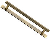 Heritage Brass Knurled Cabinet Pull Handle With Plate (96mm, 128mm OR 160mm C/C), Antique Brass - PL4458-AT
