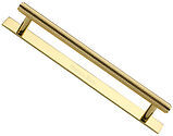Heritage Brass Knurled Cabinet Pull Handle With Plate (96mm, 128mm OR 160mm C/C), Polished Brass - PL4458-PB