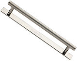 Heritage Brass Knurled Cabinet Pull Handle With Plate (96mm, 128mm OR 160mm C/C), Polished Nickel - PL4458-PNF
