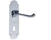 Zoo Hardware Project Range Oxford Door Handles On Backplate, Polished Chrome - PR011CP (sold in pairs)
