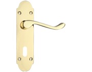 Zoo Hardware Project Range Oxford Door Handles On Backplate, Electro Brass - PR011EB (sold in pairs)