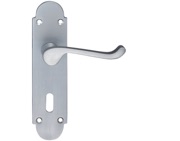 Zoo Hardware Project Range Oxford Door Handles On Backplate, Satin Chrome - PR011SC (sold in pairs)