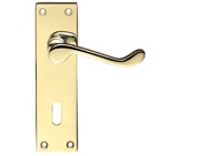 Zoo Hardware Project Range Victorian Scroll Door Handles On Backplate, Electro Brass - PR021EB (sold in pairs)