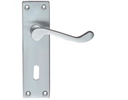 Zoo Hardware Project Range Victorian Scroll Door Handles On Backplate, Satin Chrome - PR021SC (sold in pairs)