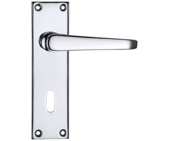 Zoo Hardware Project Range Victorian Flat Door Handles On Backplate, Polished Chrome - PR041CP (sold in pairs)