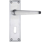 Zoo Hardware Project Range Victorian Flat Door Handles On Backplate, Satin Chrome - PR041SC (sold in pairs)