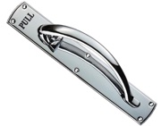 Carlisle Brass Engraved Large Pull Handle (Left Or Right Hand), Polished Chrome - PF103ECP