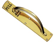 Carlisle Brass Engraved Large Pull Handle (Left Or Right Hand), Polished Brass - PF103E
