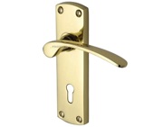 M Marcus Project Hardware Luca Design Door Handles On Backplate, Polished Brass - PR400-PB (sold in pairs)