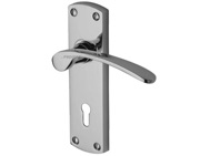 M Marcus Project Hardware Luca Design Door Handles On Backplate, Polished Chrome - PR400-PC (sold in pairs)