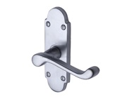 M Marcus Project Hardware Milton Design Door Handles On Short Latch OR Bathroom Privacy, Satin Chrome - PR505-SC (sold in pairs)