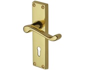 M Marcus Project Hardware Malvern Design Door Handles On Backplate, Polished Brass - PR600-PB (sold in pairs)