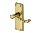 M Marcus Project Hardware Malvern Design Door Handles On Short Backplate, Polished Brass - PR610-PB (sold in pairs)