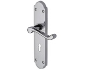 M Marcus Project Hardware Kensington Design Door Handles On Backplate, Polished Chrome - PR7048-PC (sold in pairs)