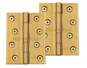 Heritage Brass 4 Inch Double Phosphor Washered Butt Hinges, Natural Brass - PR88-410-NB (sold in pairs)