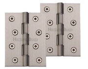 Heritage Brass 4 Inch Double Phosphor Washered Butt Hinges, Satin Nickel - PR88-410-SN (sold in pairs)