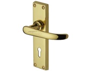 M Marcus Project Hardware Avon Design Door Handles On Backplate, Polished Brass - PR900-PB (sold in pairs)