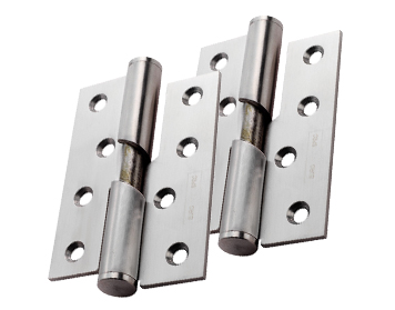Eurospec 4 Inch Stainless Steel Rising Butt Hinges, (Right Hand Or Left Hand) Satin Stainless Steel Finish - RBH1433 (sold in pairs)