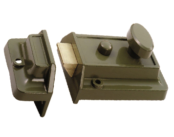 Eurospec Traditional Rim Cylinder Nightlatches (60mm Back Set), Electro Brass Or Green - RCN8160