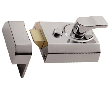 Eurospec Deadlocking Rim Cylinder Nightlatches (40mm Back Set), Electro Brass, Polished Chrome OR Satin Chrome - RCN8340