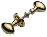 Heritage Brass Suffolk Rim Door Knobs, Polished Brass - RIM V960-PB (sold in pairs)