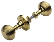 Heritage Brass Reeded Rim Door Knob, Polished Brass - RIM V971-PB (sold in pairs)