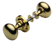 Heritage Brass Victoria Rim Door Knobs, Polished Brass - RIM V980-PB (sold in pairs)