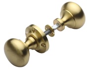 Heritage Brass Victoria Rim Door Knobs, Satin Brass - RIM V980-SB (sold in pairs)