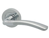 Intelligent Hardware Ripon Door Handles On Round Rose, Dual Finish Polished Chrome & Satin Chrome - RIP.09.CP/SCP (sold in pairs)