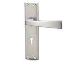 Intelligent Hardware Ritz Door Handles On Backplate, Dual Finish Polished Chrome & Satin Chrome - RIT.01.CP/SCP (sold in pairs) 