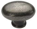 M Marcus Solid Bronze Oval Cabinet Knob (32mm OR 38mm), Rustic Pewter - RPW118