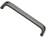 M Marcus Solid Bronze D Shaped Cabinet Pull Handle (96mm, 128mm, 160mm OR 192mm C/C), Rustic Pewter - RPW341