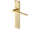 Heritage Brass Gio Reeded Door Handles On Backplate, Polished Brass - RR4700-PB (sold in pairs)