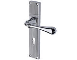 Heritage Brass Roma Reeded Door Handles On Backplate, Polished Chrome - RR6000-PC (sold in pairs)