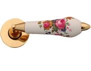 Chatsworth Chippendale Porcelain Round Rose Door Handle, Various Finish Rose & Handle Cap - RS800204-CHIP (sold in pairs)