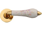 Chatsworth Morning Mist Porcelain Round Rose Door Handle, Various Finish Rose & Handle Cap - RS800204-MORN (sold in pairs)