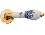 Chatsworth Saxony Porcelain Round Rose Door Handle, Various Finish Rose & Handle Cap - RS800204-SAX (sold in pairs)