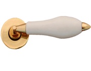 Chatsworth White Porcelain Round Rose Door Handle, Various Finish Rose & Handle Cap - RS800204-WHI (sold in pairs)