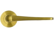 Zoo Hardware Rosso Tecnica Como Grade 304 Stainless Steel Lever On Round Rose, PVD Satin Brass - RT020PVDSB (sold in pairs)