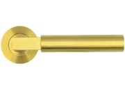 Zoo Hardware Rosso Tecnica Garda Grade 304 Stainless Steel Lever On Round Rose, PVD Satin Brass - RT050PVDSB (sold in pairs)