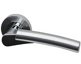 Intelligent Hardware Ruby Door Handles On Round Rose, Dual Finish Polished Chrome & Satin Chrome - RUB.09.CP/SCP (sold in pairs)