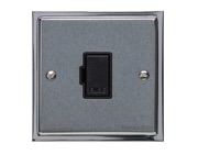 M Marcus Electrical Elite Stepped Plate Fused Spurs (Un-Switched), Satin Chrome Dual Finish, Black Or White Trim - S03.834.SCPC