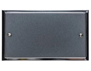 M Marcus Electrical Elite Stepped Plate Double Section Blank Plate - Satin Chrome Dual Finish - S03.932.SC