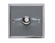 M Marcus Electrical Elite Stepped Plate 1 Gang Dimmer Switches, Satin Chrome Dual Finish, 250 Watts OR 400 Watts - S03.971