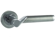 Atlantic Status Hawaii Door Handles On Round Rose, Satin Chrome & Polished Chrome - S38RSCPC (sold in pairs)