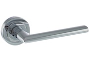 Atlantic Status Georgia Door Handles On Round Rose, Polished Chrome - S39RPC (sold in pairs)