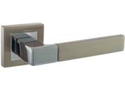 Atlantic Status Montana Door Handles On Square Rose, Dual Finish Satin Nickel & Polished Chrome - S40SSNPC (sold in pairs)