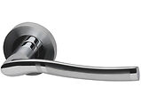 Intelligent Hardware Salisbury Door Handles On Round Rose, Dual Finish Polished Chrome & Satin Chrome - SAL.09.CP/SCP (sold in pairs)
