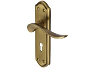 Heritage Brass Sandown Antique Brass Door Handles - SAN1400-AT (sold in pairs)